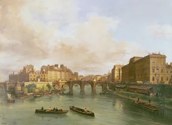 De Pont Neuf, Ile de la Cite, Parijs Munt en Conti Quay, 1832